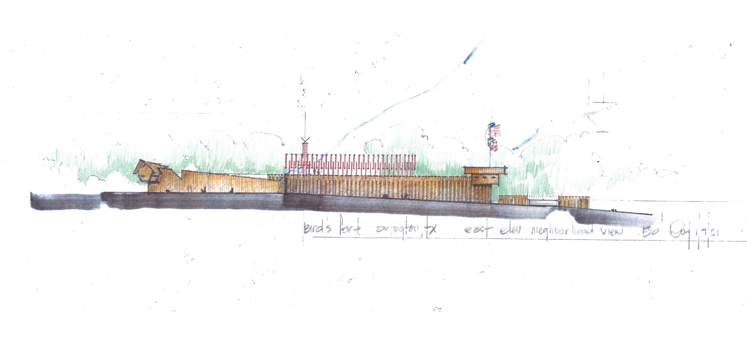Elevation sketch by Eddie Jones