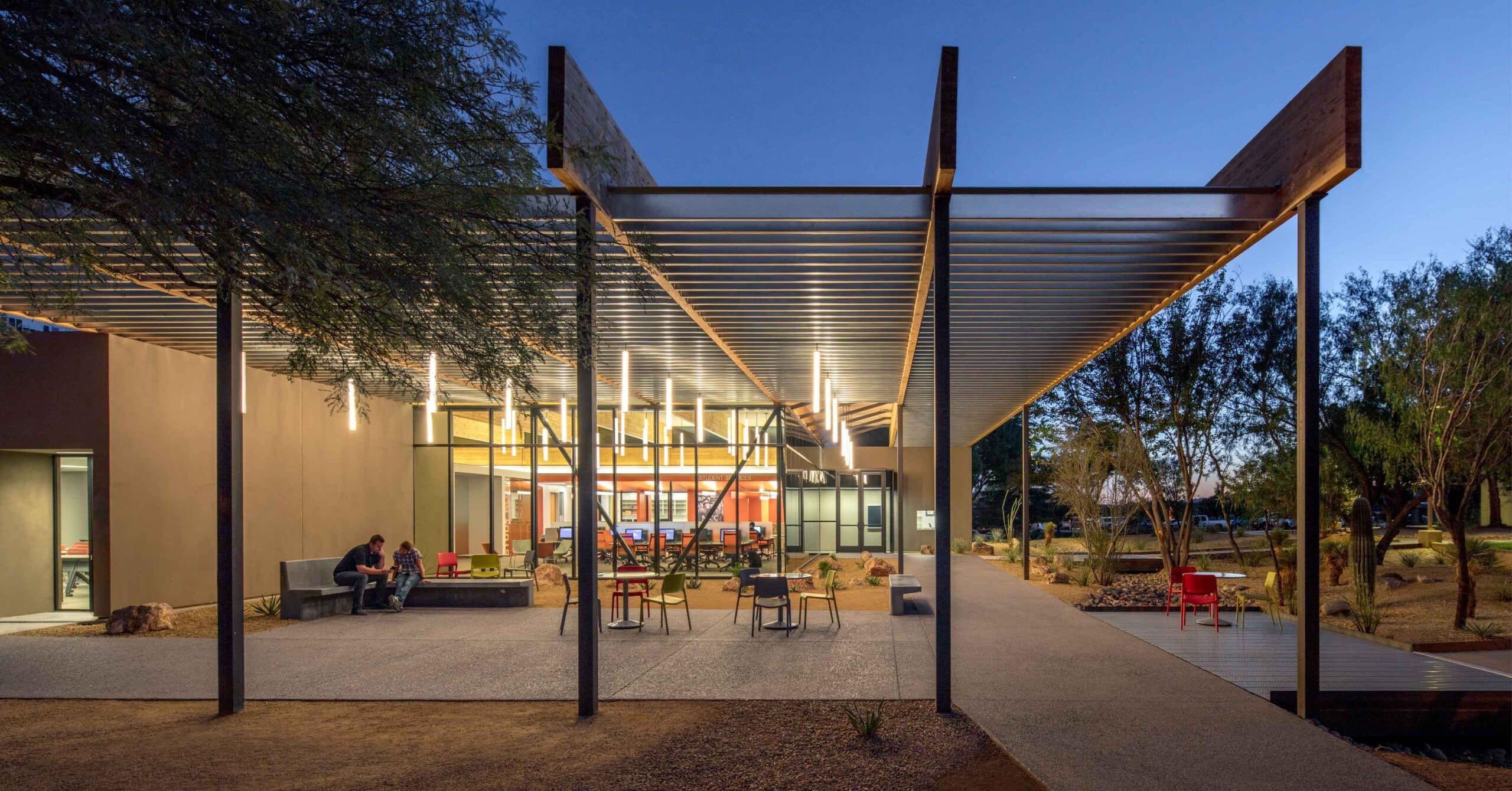 MCC Student Center in the evening