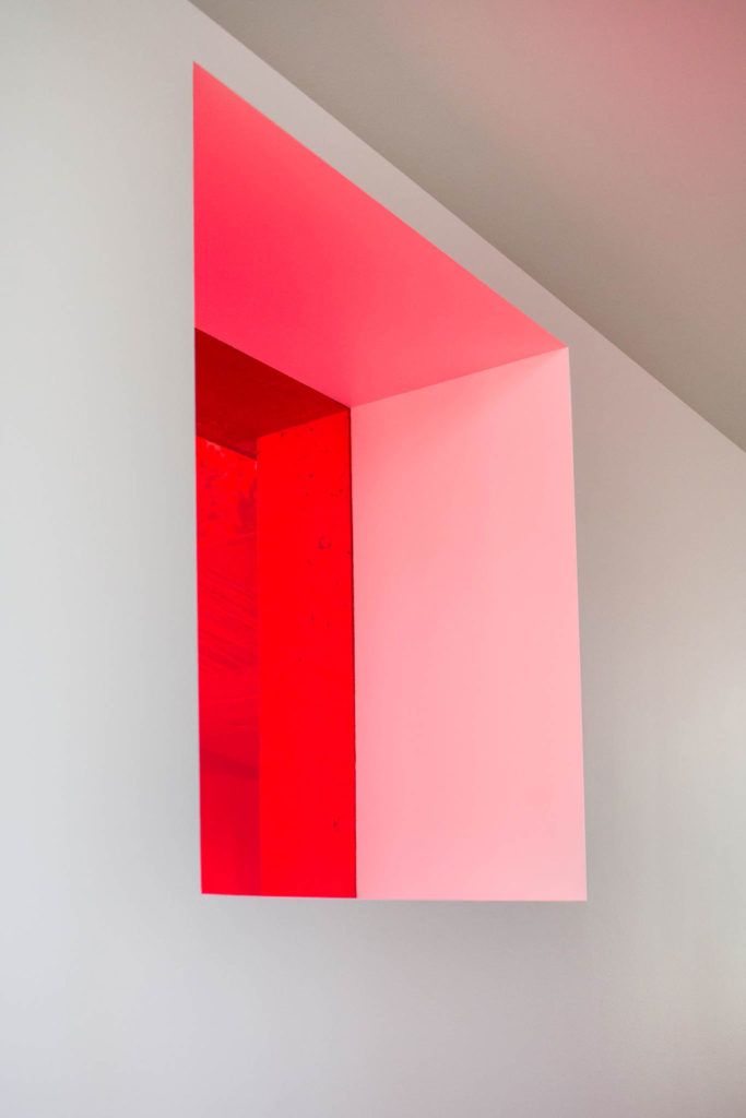 passive house dwelling red color