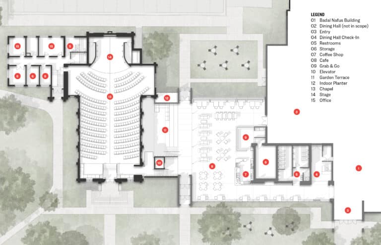 Site plan main level renovation of sanctuary