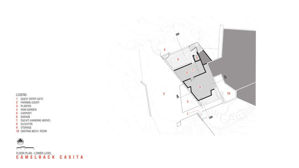 lower level floorplan of Camelback Casita