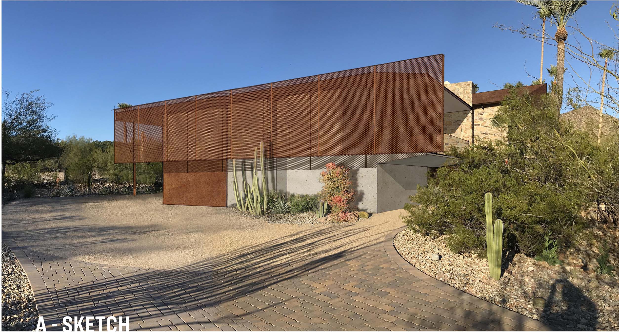 Rendering of Camelback Casita with renovation by Jones Studio